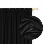Tekstylier Velúr Függöny Szalagos béka alagút 140x250 Velvet vastag velúr Fekete (Czarna zasłona welurowa 140x250 na taśmie)