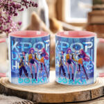 Deconline Crafts Egyedi neves KPOP "Démonadászok" HD bögre személyre szabható rózsaszín (DO59427-PINK-MUG)