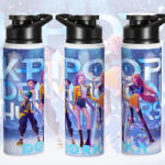 Deconline Crafts Személyre szabható KPOP "Démonadászok" HD fém kulacs egyedi névvel 750 ml (DO59427-BOTTLE-750ML)