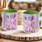 Deconline Crafts Egyedi neves KPOP "Démonadászok" PINK bögre személyre szabható zöld (DO59428-GREEN-MUG)