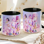 Deconline Crafts Egyedi neves KPOP "Démonadászok" PINK bögre személyre szabható fekete (DO59428-BLACK-MUG)