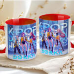 Deconline Crafts Egyedi neves KPOP "Démonadászok" HD bögre személyre szabható piros (DO59427-RED-MUG)
