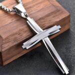 HARAHU SI-39020 Cross nyakék - Ezüst/60cm KP39020