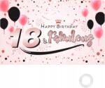  Születésnapi Banner 18. 180x115cm Fénykép Háttér Rózsaszín (220145742)
