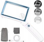 Amazon Nagyító 4x10x 20 Led Lámpával, Olvasáshoz, Ékszerészethez, Fehér-kék (353474130)