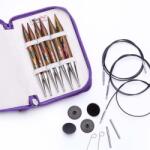 KnitPro Symfonie Chunky - cserélhető nemesfa körkötőtű fej és kábel szett