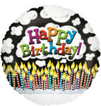 Grabo Balon folie rotund Happy Birthday lumanari 45 cm - articole-petreceri - 22,99 RON