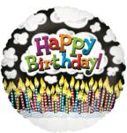 Grabo Balon folie rotund Happy Birthday lumanari 45 cm - articole-petreceri - 12,99 RON