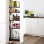 Kesseböhmer DISPENSA antracit kihúzható kamravasalat, 400 mm széles és 1900-2300 mm belmagasságú szekrényhez, 5 db antracit ARENA STYLE polccal (DIS04)