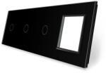 LIVOLO Panou 3 intrerupatoare simple si 1 priza LIVOLO din sticla SmartElectro IntelligentHouse (VL-P701/01/01/E-8B)