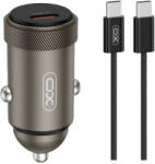 XO CC70 autós töltő szett 1*USB-C PD30W fekete, USB-C kábellel (6975837583214)