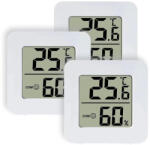 XPRO Mini Digitális Hőmérséklet és Páratartalommérő - Fehér - 3 darabos pakk (130908)