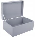Creative Deco Szürke fa doboz fedővel, dekoratív, játékokhoz, ajándéknak, 30x20x14 cm (X0010UAKUR)