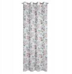 Eurofirany Függöny 140x250 fehér rózsaszín virágok átvezetőkkel (401279)