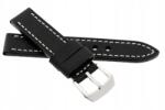 JVD Bőrszíj Jvd Karórához 22MM Fekete Fehér Cérna (R41201)