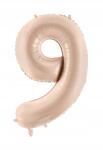 Party Deco Fólia Léggömb 9-ES Szám Bézs