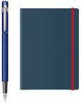 Caran d'Ache Set Stilou Caran D Ache 849 albastru si Notes Velvet A5 cu elastic (PACHETPARKER52(1))