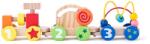 Woodyland Trenulet din lemn cu numere, 32.5 cm, +18 luni (91129) Trenulet