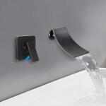  Mosdó csaptelep, vízesés, Gdwd matt fekete (B0BB1PRGXQ)