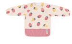 Petite&Mars Baveta impermeabila, PetiteMars, Cu maneci lungi, 24 luni+, Beige Strawberies (413744) Bavata