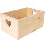 Creative Deco Fa láda szív alakú fogantyúkkal ajándékdoboz 30x20x14 cm (X001RF1DHT)