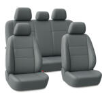  Dacia Duster (I, II) PrestigeLeather Prémium Univerzális Teljes Műbőr Autó Üléshuzat - Steel Grey (AIRBAG SAFE, UV-álló, választható varrásszín) (VA-UNIPRESTIGELEATHER-GREYDusterI-II)