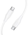 hoco. X124 adatkábel (Type-C - Type-C, 60W, gyorstöltő, 100cm) FEHÉR (X124_C_C_W)