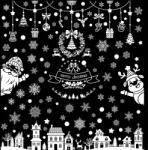  Ablakmatrica Szett Díszek Hópihék Télapó Karácsony (239820145)