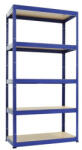 Hobbytools. ro Raft metalic cu 5 polițe din lemn 750x350x1800 mm max. 175 kg/poliță, montaj rapid cu cleme, albastru (HOBH10031326) Raft
