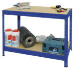 Hobbytools. ro Raft metalic cu 2 polițe din lemn Profi 870x600x1200 mm max. 300 kg/poliță, montaj rapid cu cleme (masă de lucru) (hobh10131478) Raft