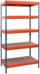 Hobbytools. ro Raft metalic depozitare Rivet 100 x 50 x 192 cm, portocaliu si albastru, 5 polite (HOBHded1047957) Raft