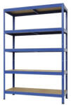 Hobbytools. ro Raft metalic cu 5 polițe din lemn 1200x600x1800 mm max. 250 kg/poliță, montaj rapid cu cleme, albastru (HOBH10131477) Raft