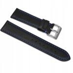  Prémium bőrszíj A02-18 mm fekete Smartwatch sötétkék cérna (PAS002094)