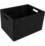 Creative Deco Fa doboz fekete tároló fogantyúkkal 39x29x23 cm (X001L8P2MT)