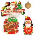  3x Karácsonyi Led Ablakdísz, Színes, Elemes (296257307)