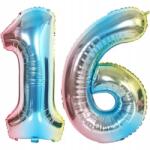 Amazon Dekoráció Léggömb Szám 16 Színes Szivárvány 86cm Születésnap Party Évforduló