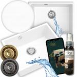 SINK Quality Mosogató Pult Alatti Mosogató Gránit Fehér Egymedencés Crypton 60+ Szifon (CRY.W.1KBO.60)