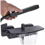 Ari Kádtöltő Csaptelep Zuhany fali polc vízesés zuhanyfejjel Fekete (Bateria Wannowa Ścienna 0000576)