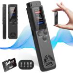  Professzionális Digitális Diktafon 64GB Kém MP3 Hangfelvétel 1536 kb/s (299202416.6)