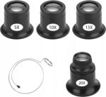 Amazon 4 Darabos Ékszerész/órás Lupa Készlet, 5/10/15/20x Nagyítással (320351939)