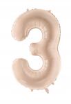 Party Deco Fólia Léggömb 3-AS Szám, Bézs
