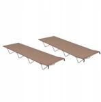  Tábori Ágyak, 2 db, 180x60x19 cm, szövet és acél, taupe szín (312487)