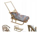 Skyline Fa Szánkó, háttámlával, hálózsákkal, szürke, gyerekeknek (DP20200001)