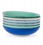 porcello Salátás tálak kerámia kő tálak Azure Aura 23, 5 cm x 6 db (Miseczki talerze na zupę)