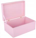Creative Deco Rózsaszín fa doboz fedővel, játékoknak, ajándéknak, fényképeknek, 30x20x14 cm (X00121LWVP)