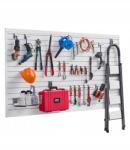 VEVOR 8 x 4 láb léces falburkolat Pvc fehér garázs lécfal tartozékokkal (BTQBPVC32SQFKWP)