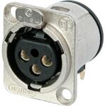 Neutrik - NC3FDH 3 pólusú XLR aljzat vízszintes nyákhoz ezüstözött érintkező - hangszerdepo