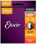 ELIXIR - 80/20 Bronze NanoWeb 12-53 (16539) Light akusztikus húrkészlet 3 db - hangszerdepo