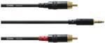 Cordial - CFY 1, 5 WCC REAN 3, 5 mm sztereo / 2 x RCA arany 1, 5 m - hangszerdepo