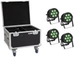 EUROLITE Set 4x LED IP PAR 7x9W SCL Spot + Case with wheels